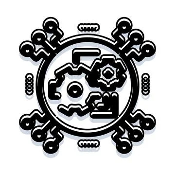 Digital gear wheel technology engineering icon design イラスト素材