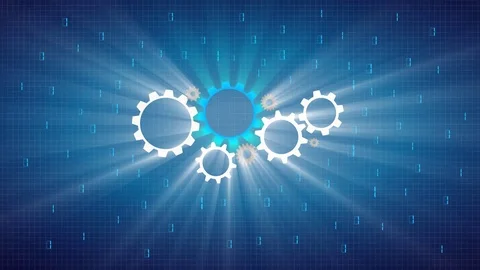 Digital Gear Wheels Animation Stock Footage 72805328
