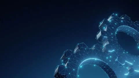 Digital gears representing network and teamwork concept Stock Footage 288082910