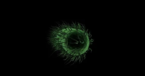 Digital generated bacteria cell against black background Stock Footage 72860081