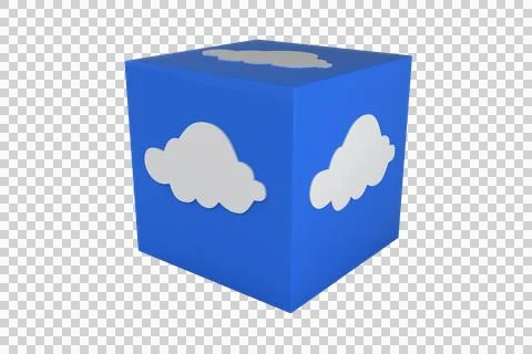 Digital generated image of cloud computing app cube Stockfoto's