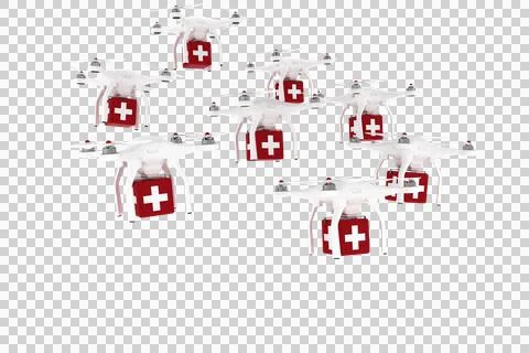 Digital generated image of drones flying Stock Illustration