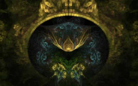 Digital generated image in the form of abstract geometric shapes of various s Stock Illustration