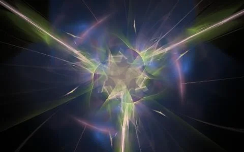 Digital generated image in the form of abstract geometric shapes of various s Stock Illustration