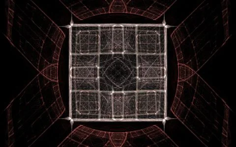 Digital generated image in the form of abstract geometric shapes of various s Illustrazione stock