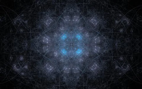 Digital generated image in the form of abstract geometric shapes of various s Stock Illustration