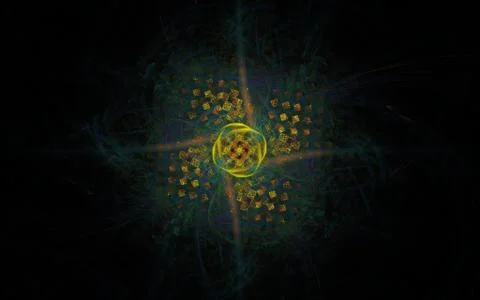 Digital generated image in the form of abstract geometric shapes of various s Stock Illustration