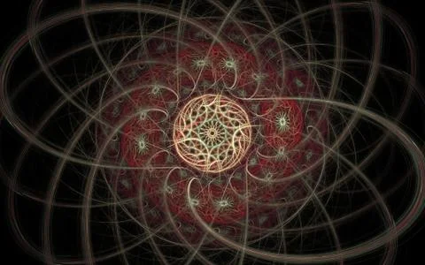 Digital generated image in the form of abstract geometric shapes of various s Stock Illustration