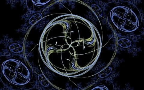 Digital generated image in the form of abstract geometric shapes of various s Stock Illustration