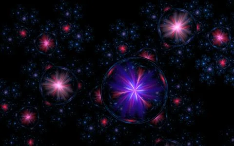 Digital generated image in the form of abstract geometric shapes of various s Stock Illustration