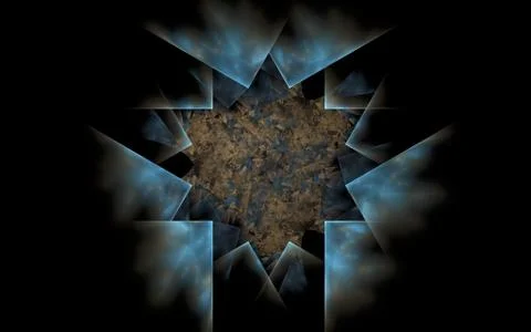 Digital generated image in the form of abstract geometric shapes of various s Stock Illustration