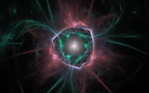 Digital generated image in the form of abstract geometric shapes of various s Stock Illustration