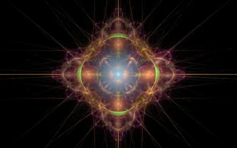 Digital generated image in the form of abstract geometric shapes of various s Stock Illustration