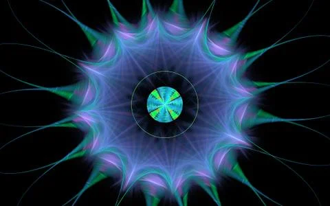 Digital generated image in the form of abstract geometric shapes of various s Stock Illustration