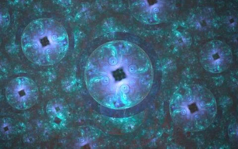 Digital generated image in the form of abstract geometric shapes of various s Stock Illustration