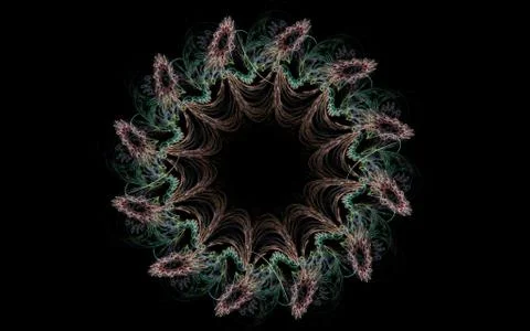 Digital generated image in the form of abstract geometric shapes of various s Stock Illustration