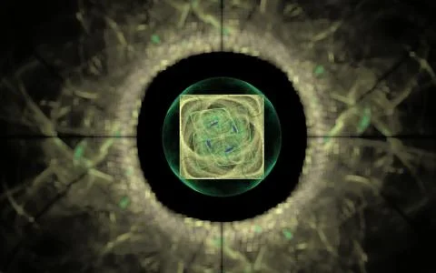 Digital generated image in the form of abstract geometric shapes of various s Stock Illustration