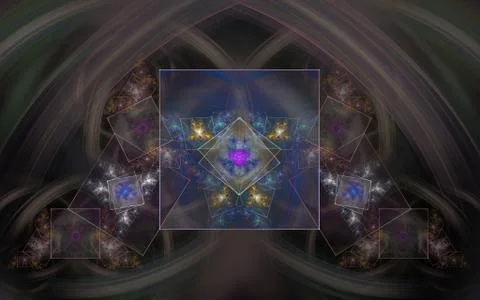 Digital generated image in the form of abstract geometric shapes Stock Illustration