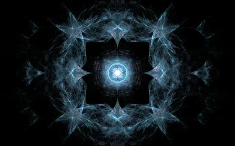 Digital generated image in the form of abstract geometric shapes of various s Stock Illustration