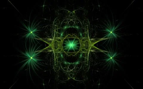 Digital generated image in the form of abstract geometric shapes of various s Stock Illustration