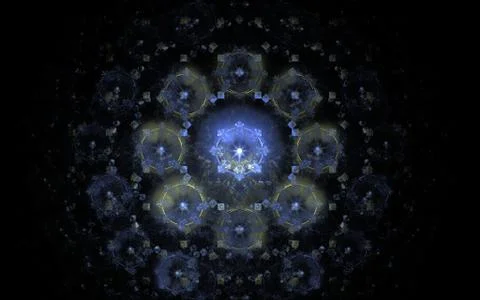 Digital generated image in the form of abstract geometric shapes of various s Stock Illustration