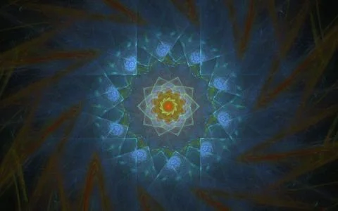 Digital generated image in the form of abstract geometric shapes of various s Stock Illustration