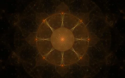 Digital generated image in the form of abstract geometric shapes of various s Stock Illustration