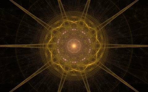 Digital generated image in the form of abstract geometric shapes of various s Stock Illustration