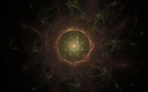 Digital generated image in the form of abstract geometric shapes of various s Stock Illustration