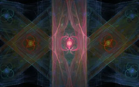 Digital generated image in the form of abstract geometric shapes of various s Stock Illustration