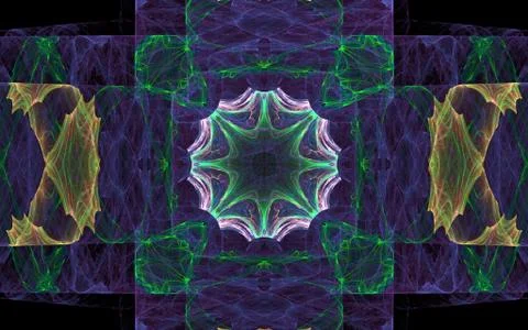 Digital generated image in the form of abstract geometric shapes of various s Stock Illustration