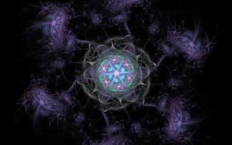 Digital generated image in the form of abstract geometric shapes of various s Stock Illustration