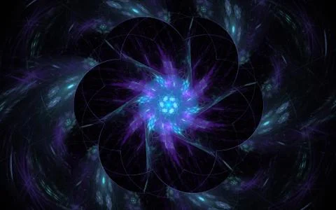 Digital generated image in the form of abstract geometric shapes of various s Stock Illustration