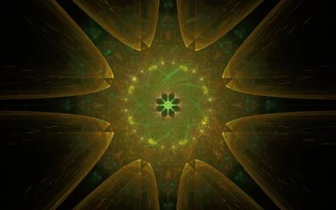 Digital generated image in the form of abstract geometric shapes of various s Stock Illustration