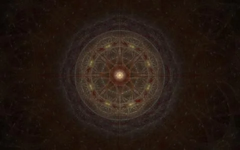 Digital generated image in the form of abstract geometric shapes of various s Stock Illustration