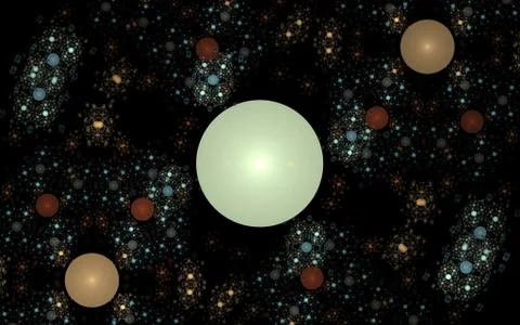 Digital generated image in the form of abstract geometric shapes of various s Stock Illustration