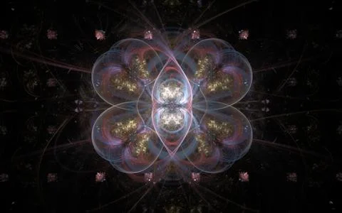 Digital generated image in the form of abstract geometric shapes of various s Stock Illustration