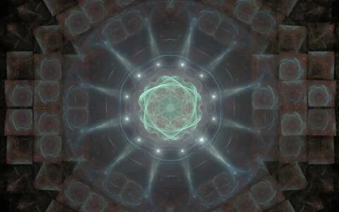 Digital generated image in the form of abstract geometric shapes of various s Stock Illustration