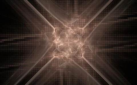 Digital generated image in the form of abstract geometric shapes of various s Stock Illustration