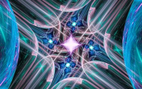 Digital generated image in the form of abstract geometric shapes of various s Stock Illustration