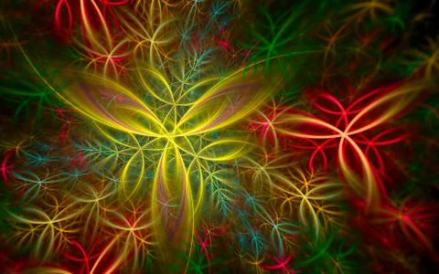 Digital generated image in the form of abstract geometric shapes of various Stock Illustration