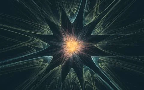 Digital generated image in the form of abstract geometric shapes of various Stock Illustration