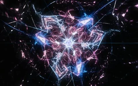 Digital generated image in the form of abstract geometric shapes of various s Stock Illustration