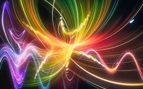 Digital generated image in the form of abstract geometric shapes of various s Stock Illustration