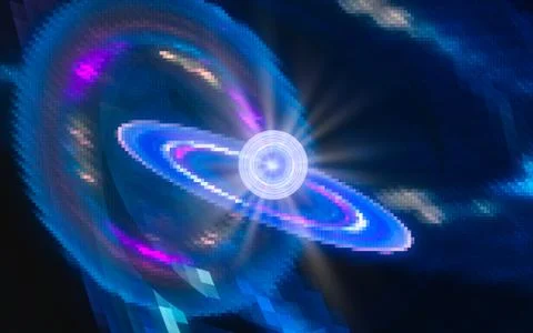 Digital generated image in the form of abstract geometric shapes of various s Stock Illustration