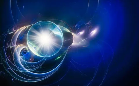 Digital generated image in the form of abstract geometric shapes of various s Stock Illustration