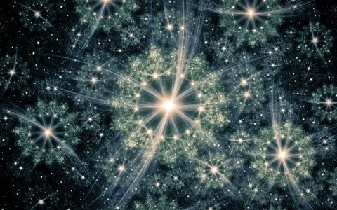 Digital generated image in the form of abstract geometric shapes of various s Stock Illustration