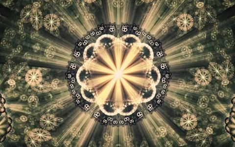 Digital generated image in the form of abstract geometric shapes of various s Stock Illustration