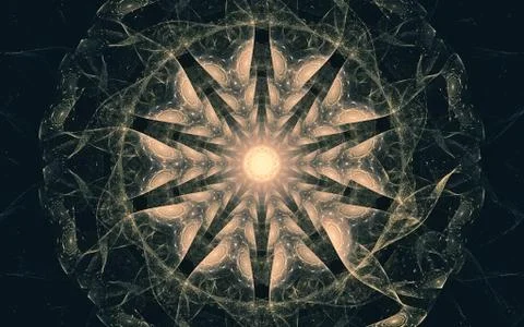 Digital generated image in the form of abstract geometric shapes of various s Stock Illustration