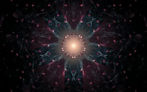 Digital generated image in the form of abstract geometric shapes of various s Stock Illustration